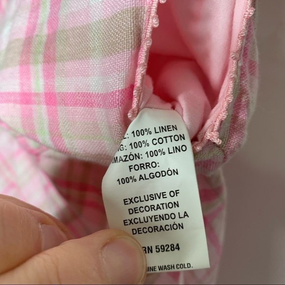 The Children’s Place Girls Linen Dress size 12 pink plaid lined sleeveless - Picture 5 of 5